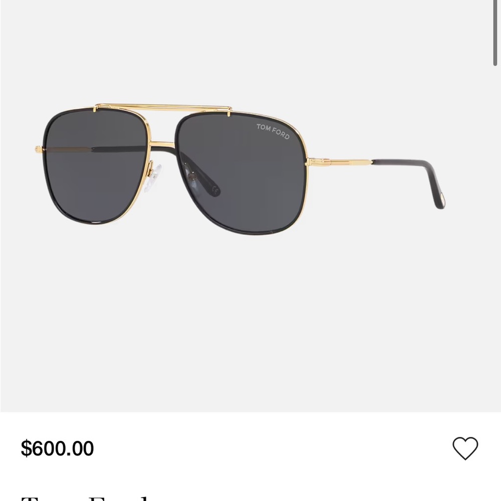 Tom Ford Gold Frame Sunglasses with Black Lenses